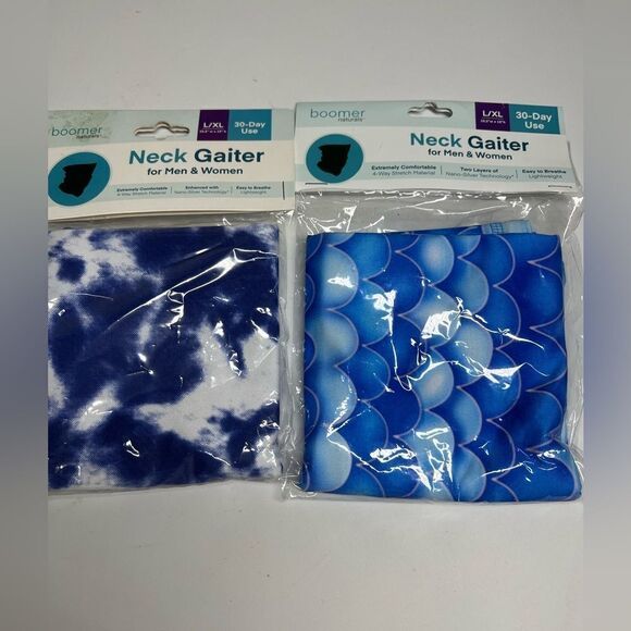 Set 2 Neck Gaiters Blue NWT - Picture 1 of 9